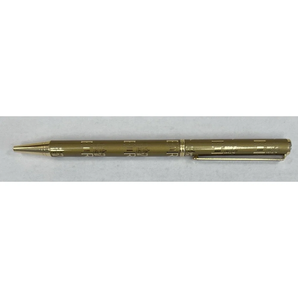 Buckingham Palace Engraved All Over Gold Twist Blue Ink Pen